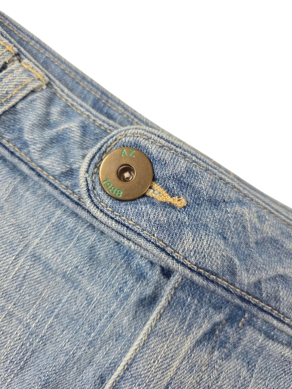 Vintage Y2K Low Rise Denim Micro Mini Skirt Medium Wash Stretch Size 9 Cotton